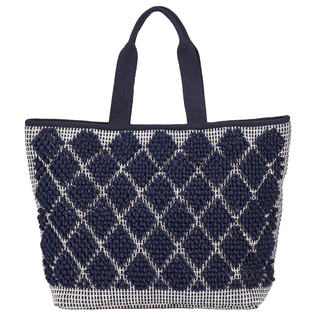 John Lewis Bobble Canvas Tote Bag Navy John Lewis Handbags