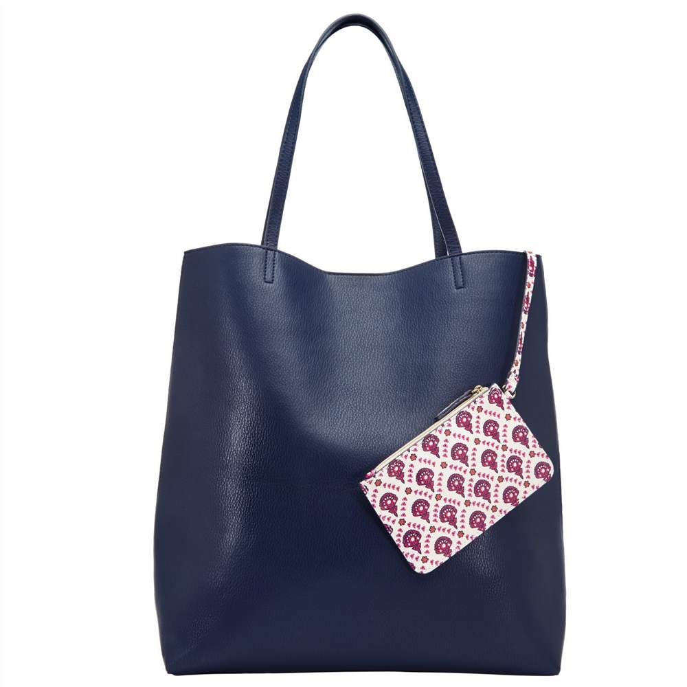 John Lewis Calico Printed Tote Bag Navy John Lewis Handbags