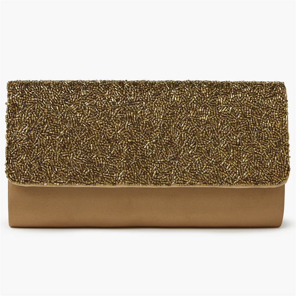 John Lewis Isla East / West Beaded Clutch BagGold John Lewis Handbags