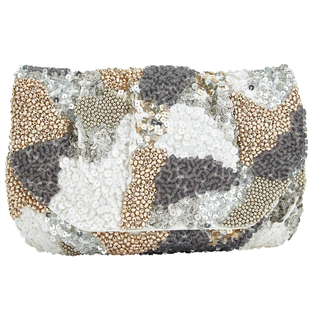 John Lewis Jazzy Sequin Clutch Bag Silver John Lewis Handbags