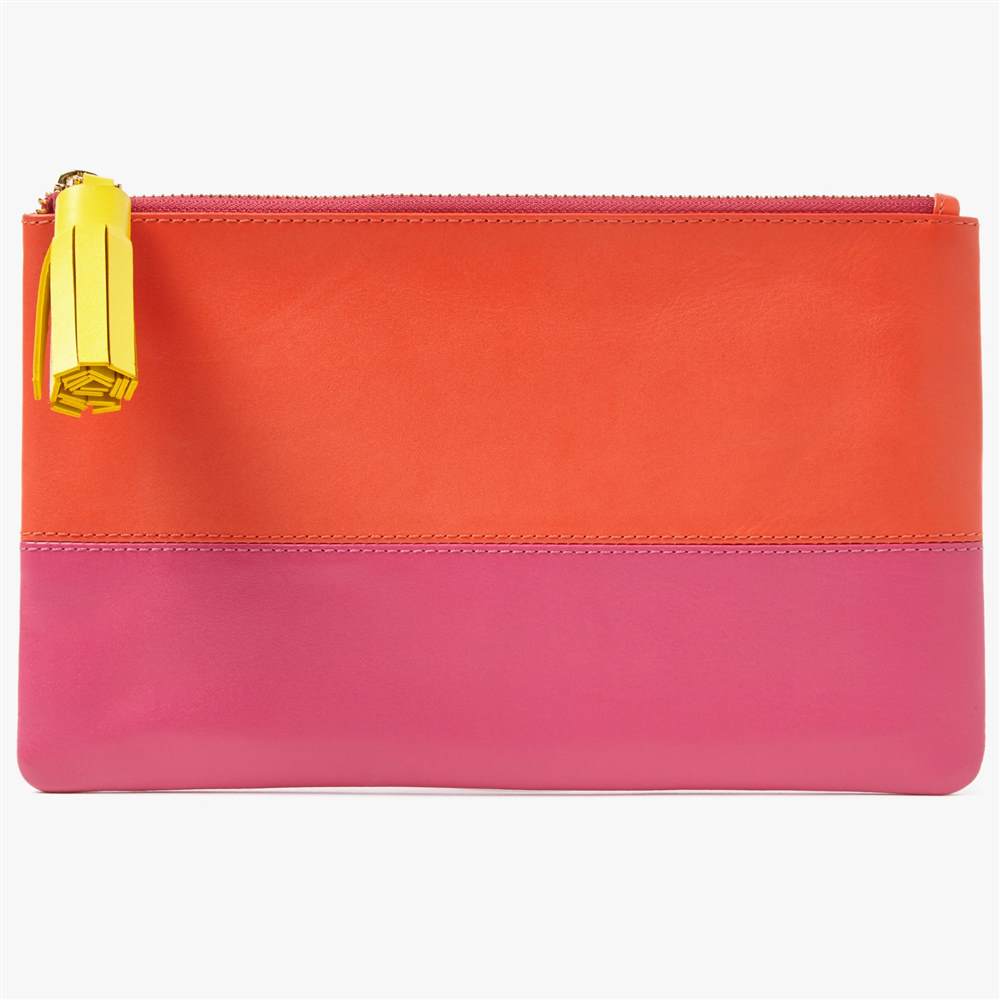 John Lewis Leather Tassel PouchOrange/Pink John Lewis Purses