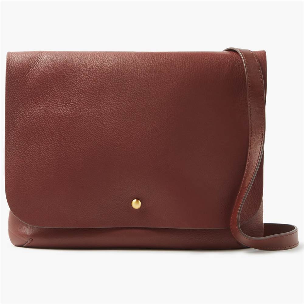 John Lewis Rhea Leather Medium Cross Body SatchelBrown John Lewis Handbags