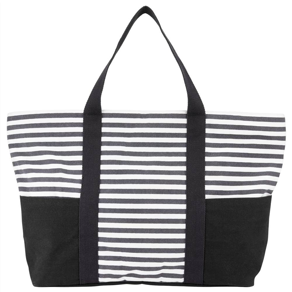 John Lewis Stripe Canvas Tote Bag Navy / Nude John Lewis Handbags