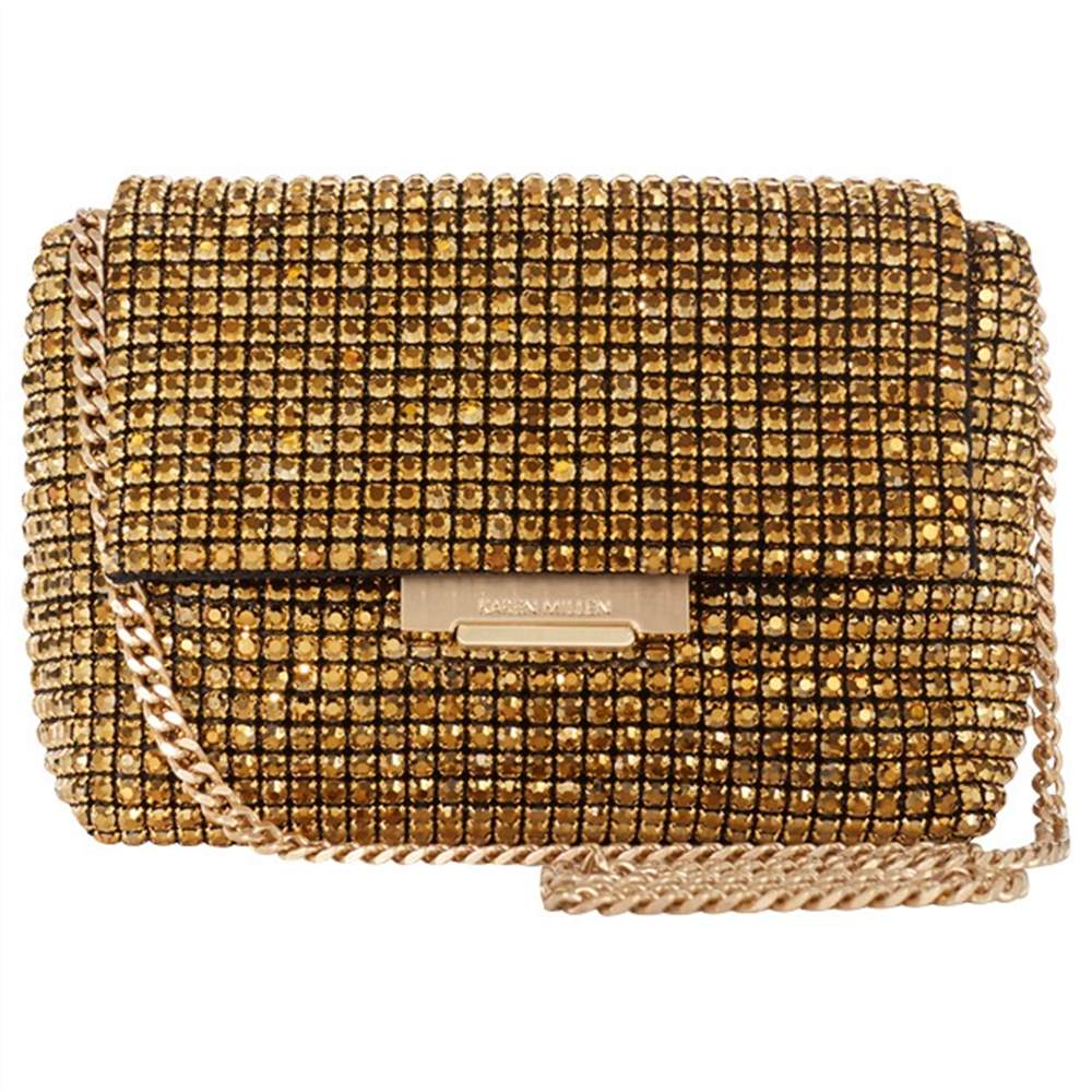 Karen Millen Diamante Foldover Clutch Bag Karen Millen Handbags