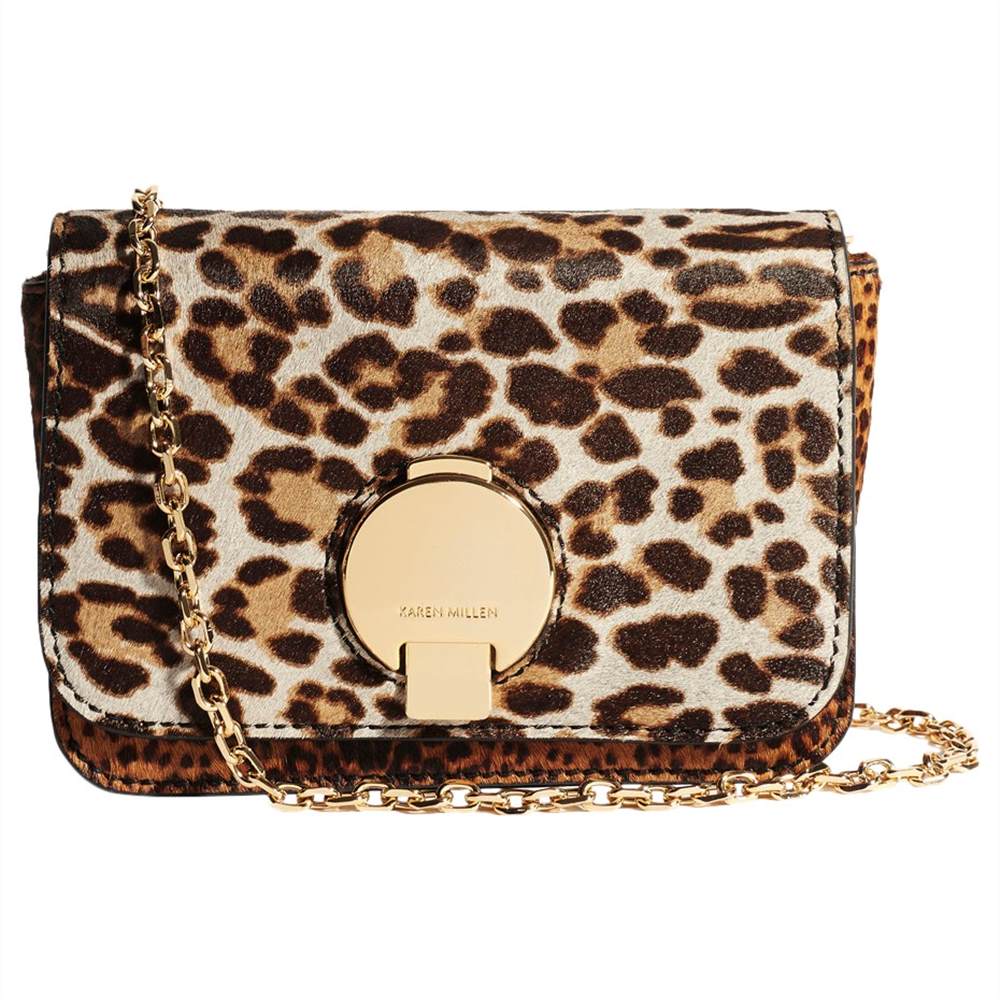 Karen Millen Leather Leopard Cross Body Bag Multi Karen Millen Handbags