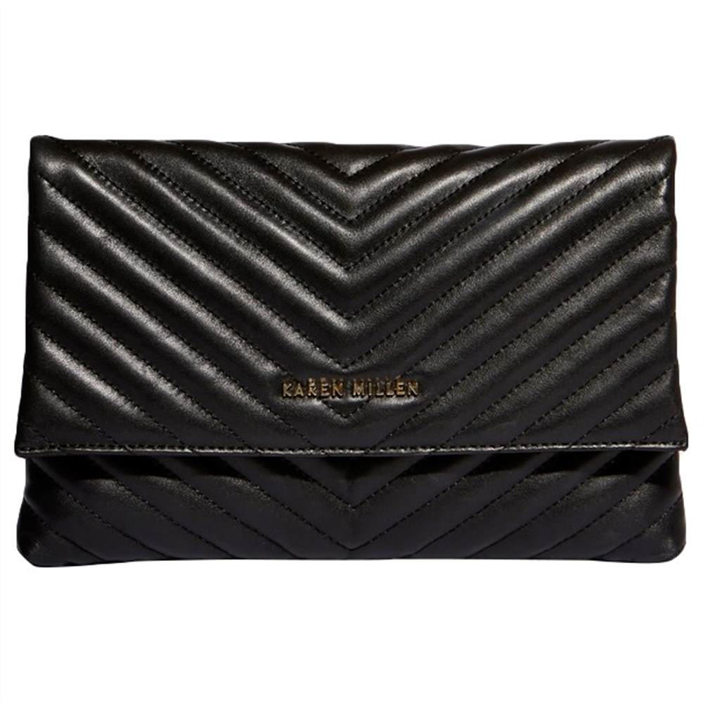 Karen Millen Leather Quilted Brompton BagBlack Karen Millen Handbags