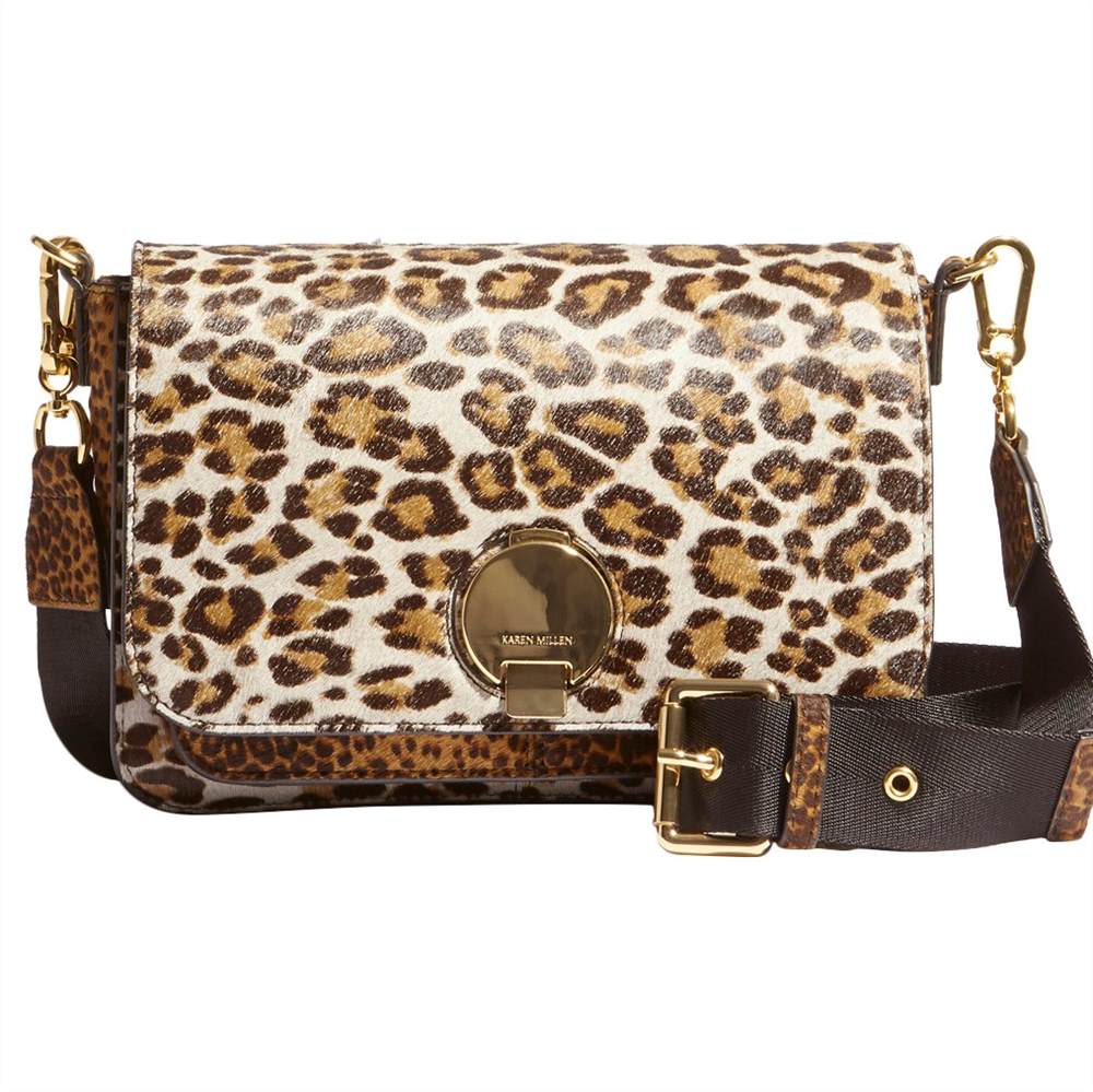 Karen Millen Leather Shoulder Strap Cross Body BagLeopard Print Karen Millen Handbags