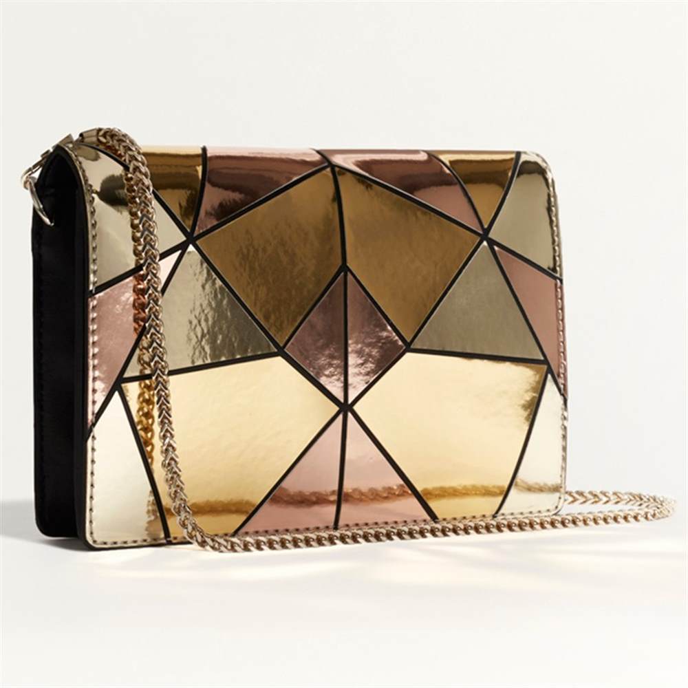 Karen Millen Metallic Patchwork Shoulder Bag Multicolour Karen Millen Handbags