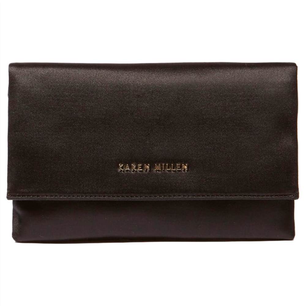 Karen Millen Mini Brompton Satin Clutch BagBlack Karen Millen Handbags