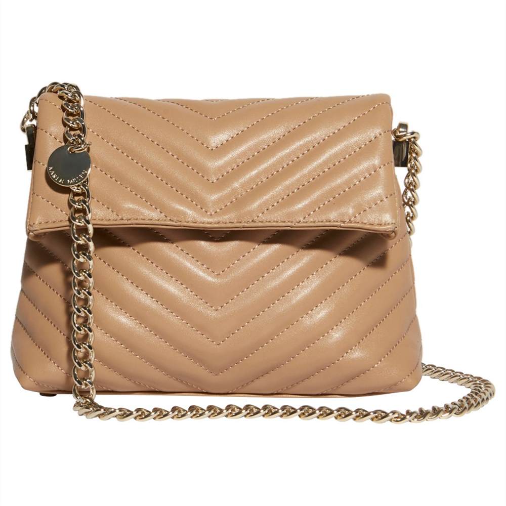 Karen Millen Mini Regent Leather Quilted Shoulder Bag Nude Karen Millen Handbags