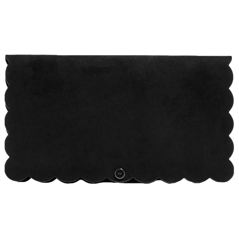 Karen Millen Suede Scalloped Clutch Bag Black Karen Millen Handbags