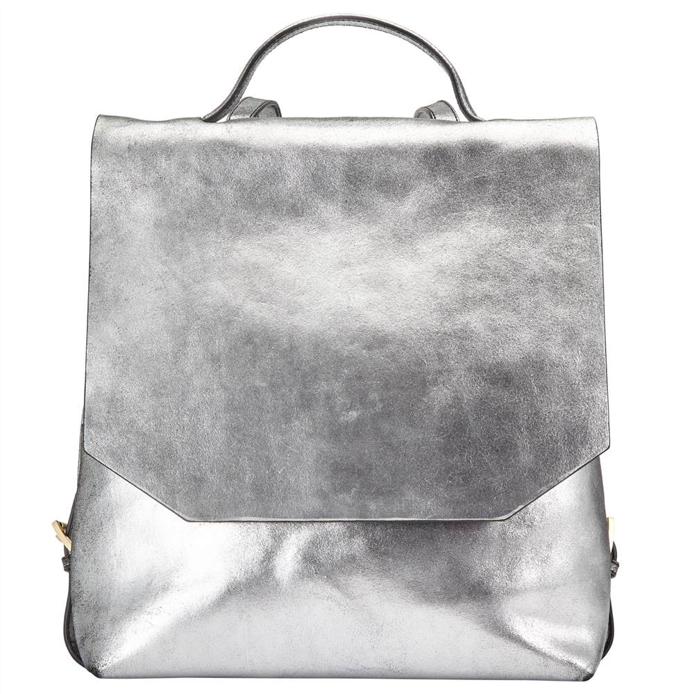 Kin by John Lewis Helen Leather BackpackSilver Kin by John Lewis Handbags