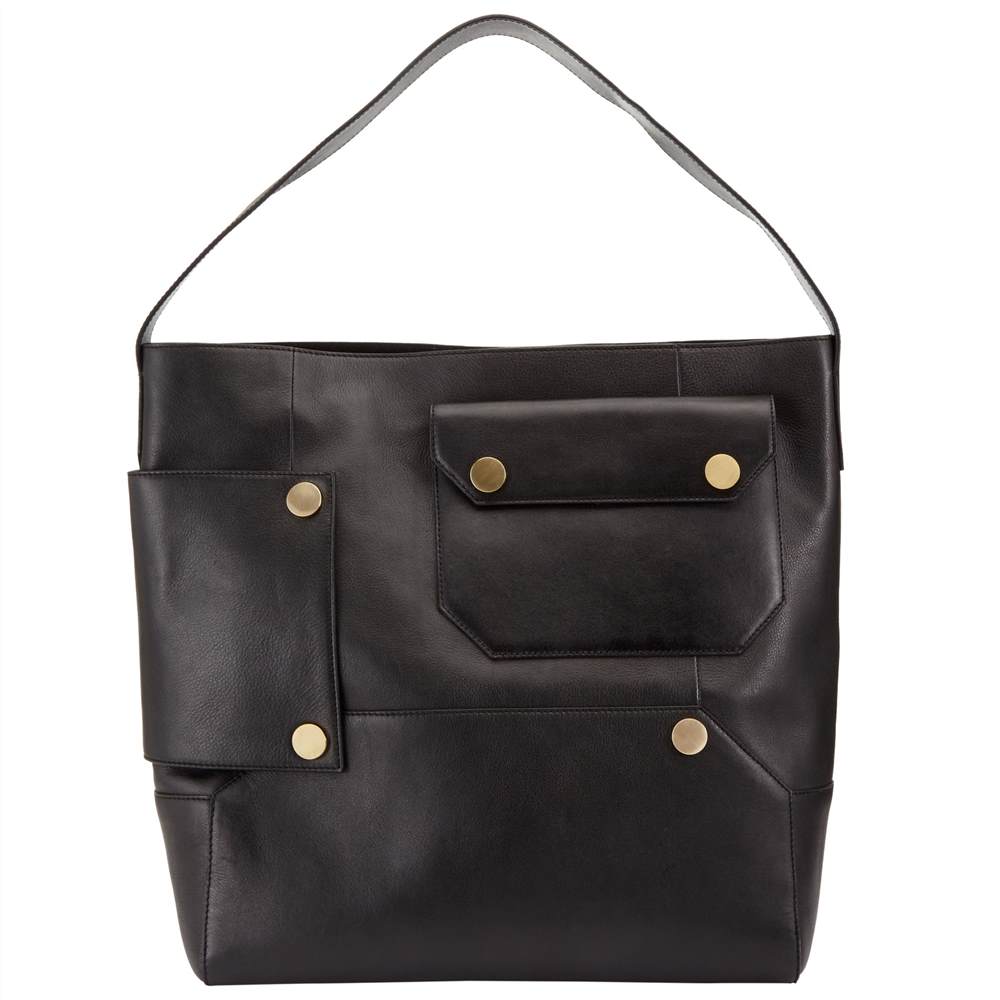 Kin by John Lewis Luna Leather Shoulder Bag Black Kin by John Lewis Handbags