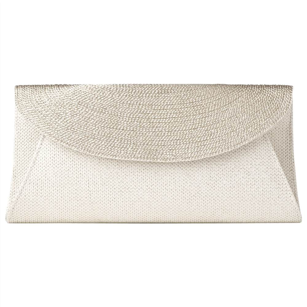 L.K. Bennett Flo Fold-Over Clutch Bag Soft Gold L.K.Bennett Handbags