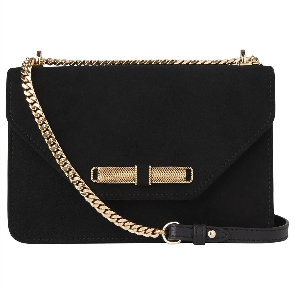 L.K. Bennett Karla Suede Shoulder Bag Black L.K.Bennett Handbags