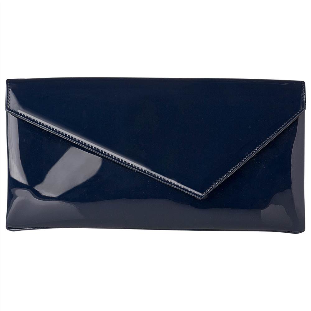 L.K. Bennett Leonie Patent Leather Clutch Navy L.K.Bennett Handbags