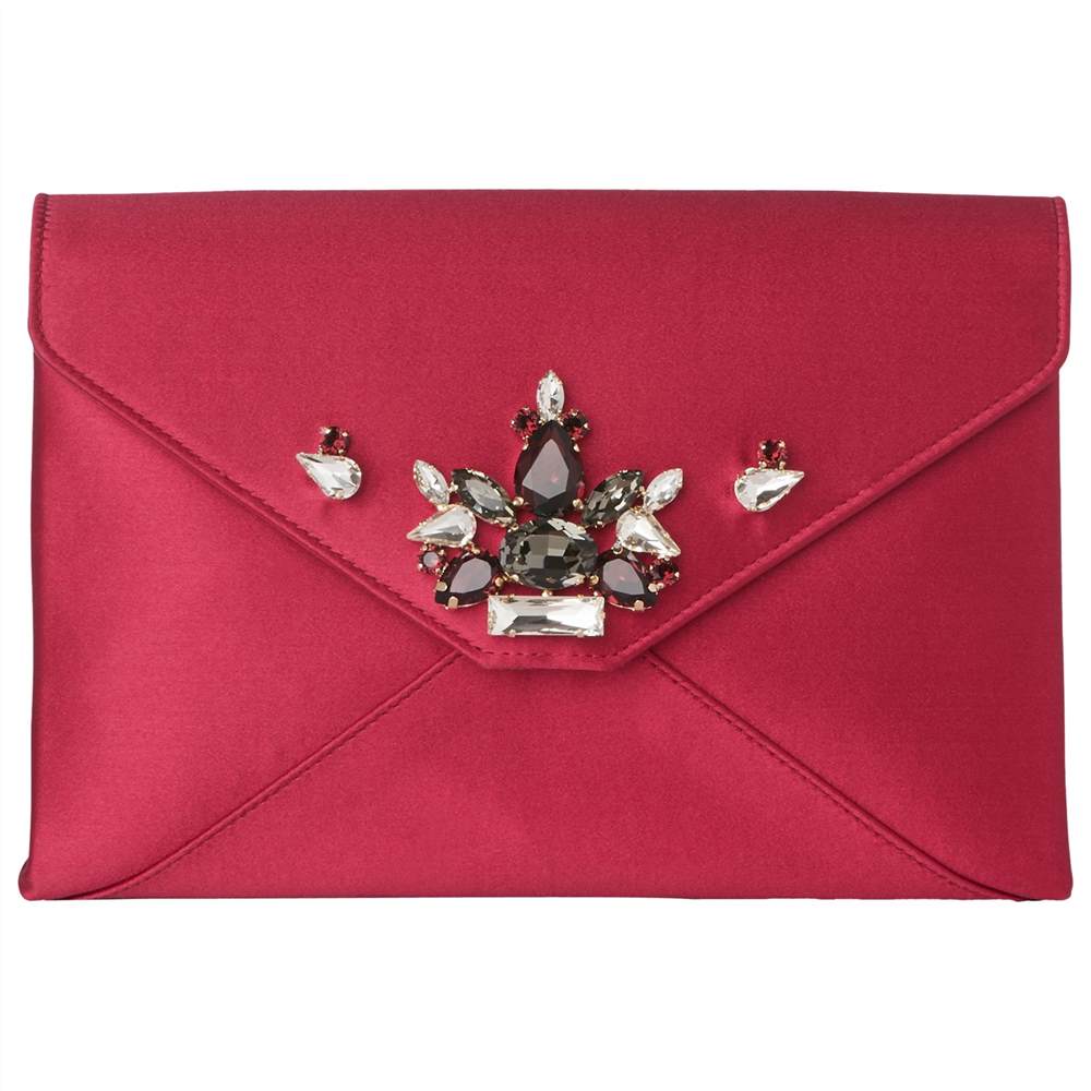 L.K.Bennett Embellished Alena Satin Clutch Bag L.K.Bennett Handbags