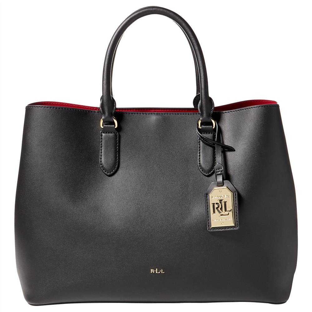 Lauren RL-London Marcy Tote Bag Black/Crimson RL-London Handbags