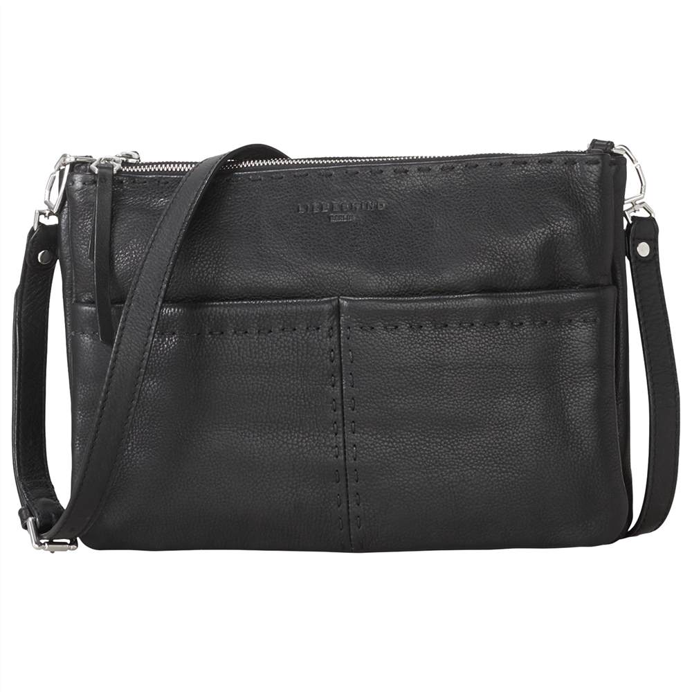 Liebeskind Providence Heavy Stitch Leather Large Cross Body BagBlack Liebeskind Handbags