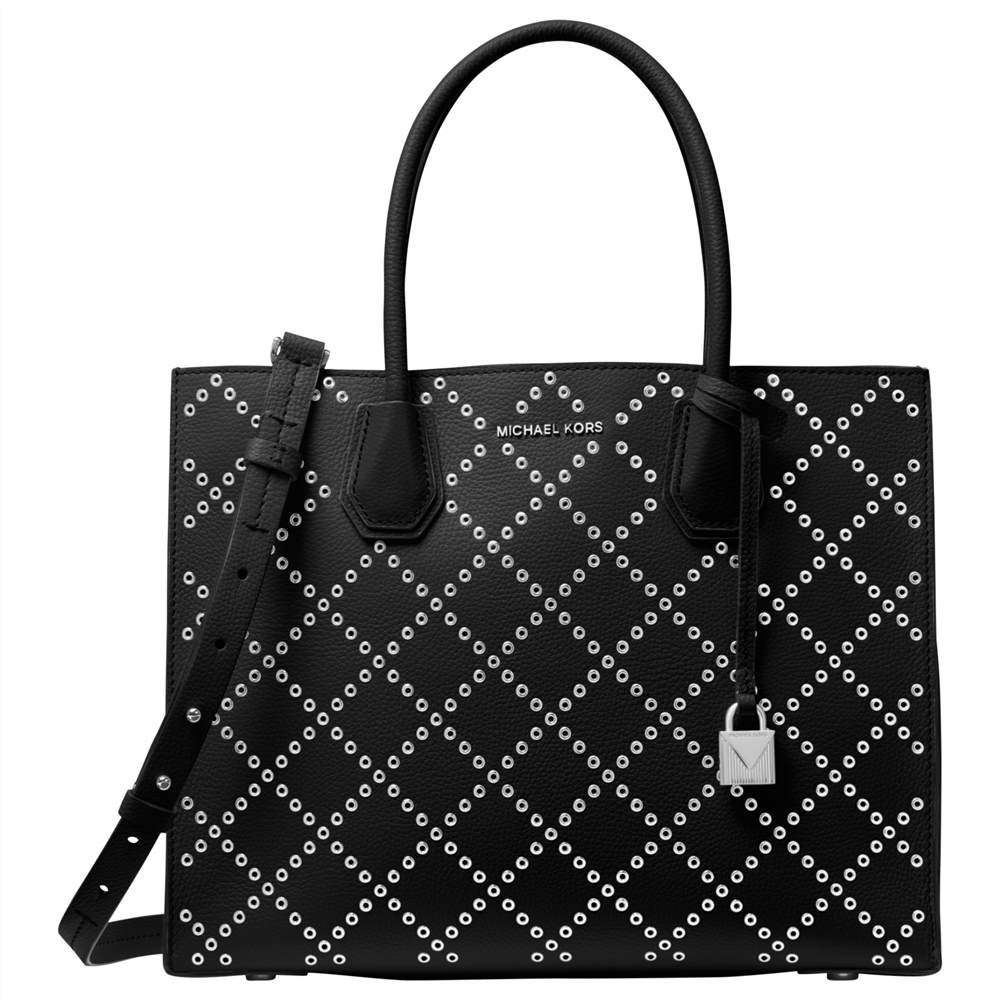 MMK-London Mercer Stud Large Leather Tote BagBlack/Silver MMK-London Handbags