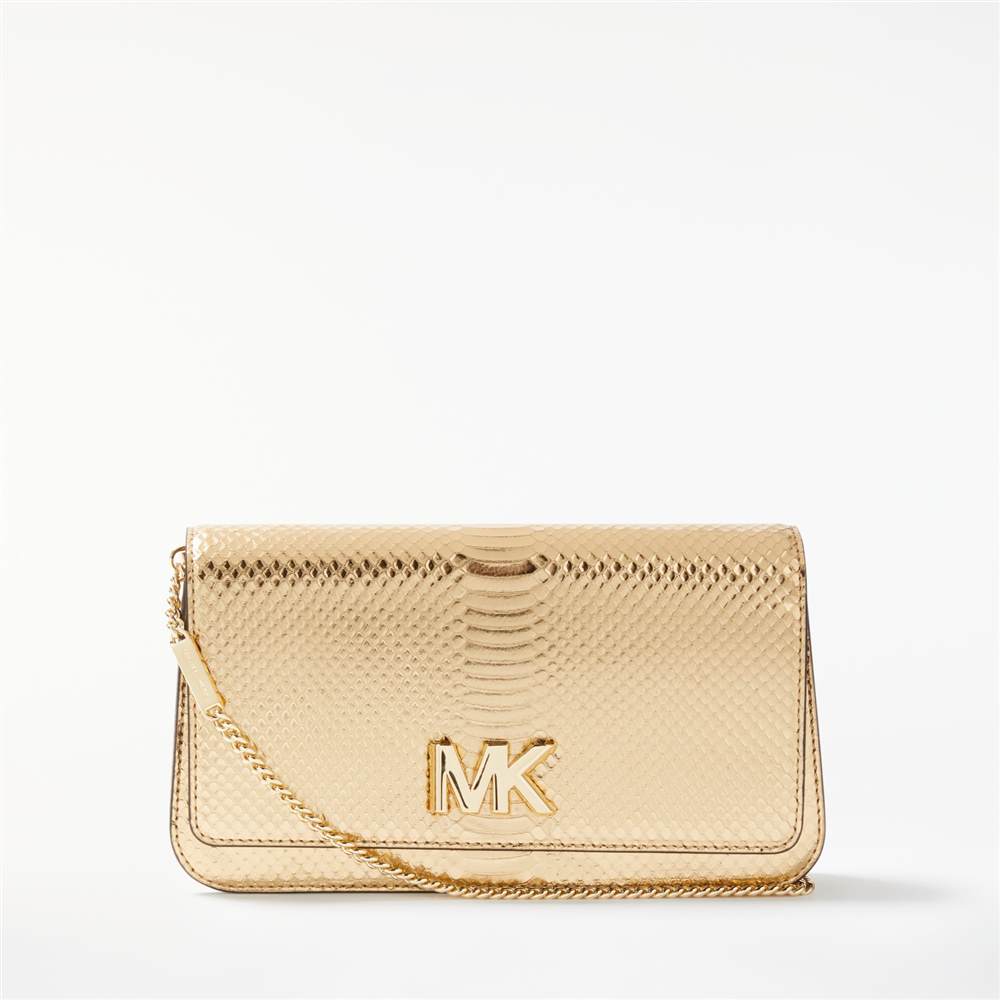 MMK-London Mott Large Leather Clutch Pale Gold MMK-London Handbags