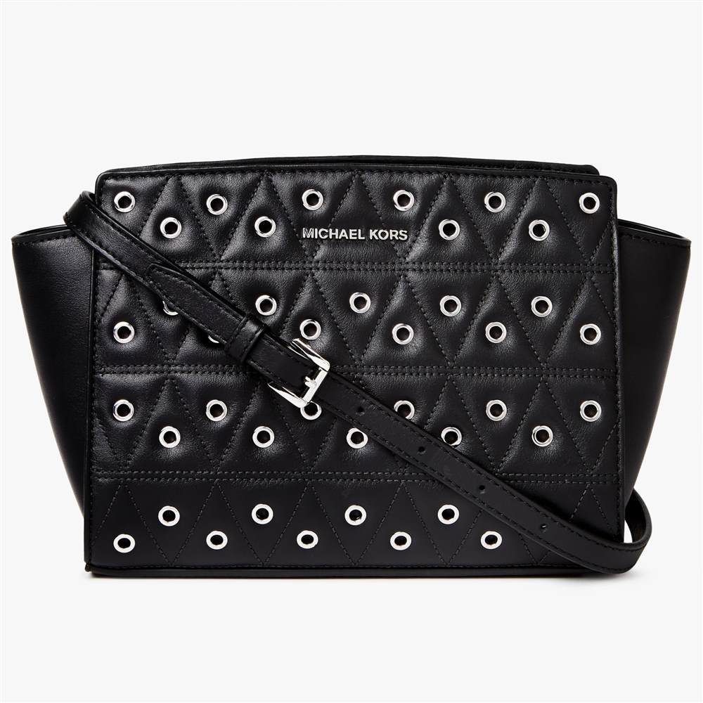 MMK-London Selma Stud Leather Messenger Bag Black MMK-London Handbags