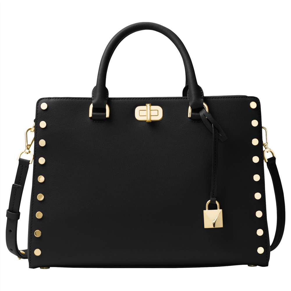 MMK-London Sylvie Leather Medium Satchel Black MMK-London Handbags