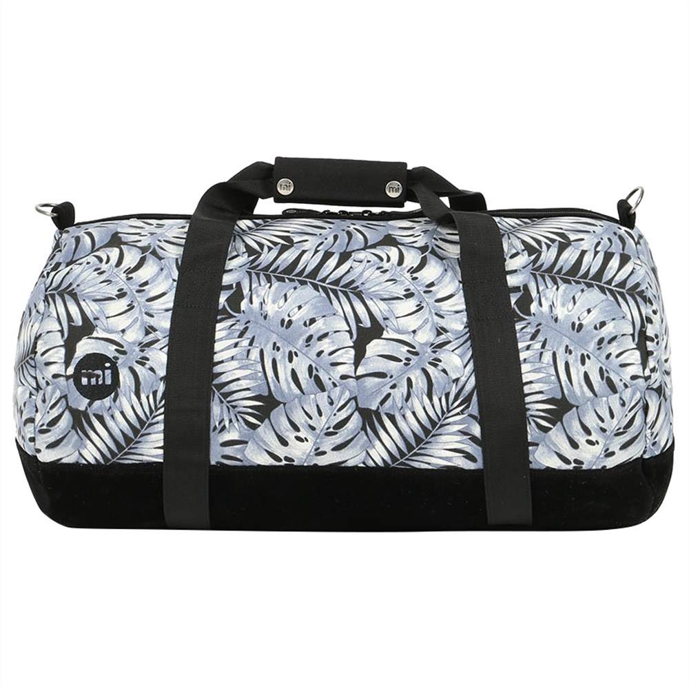 Mi-Pac Tropical Leaf Duffle Bag Grey Mi-Pac Handbags