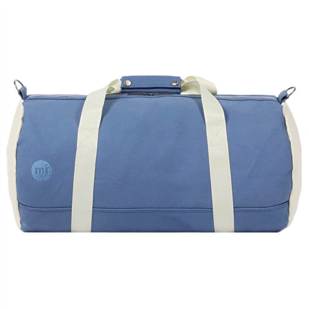 Mi-pac Canvas Duffle Bag Blue/Cream Mi-Pac Handbags