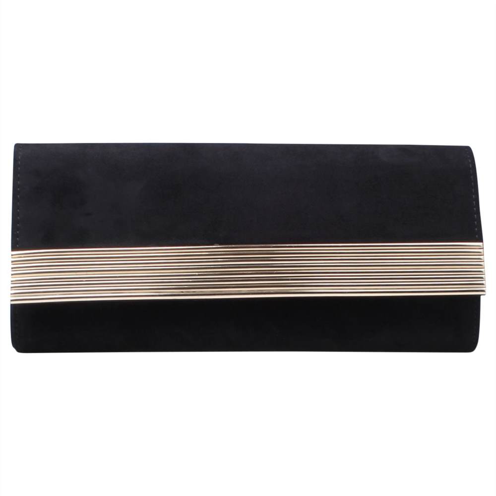 Miss KG Holla Suedette Clutch Bag Black Miss KG Handbags