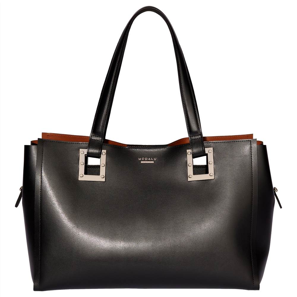 Modalu Flora Leather Tote BagBlack Mix Modalu Handbags