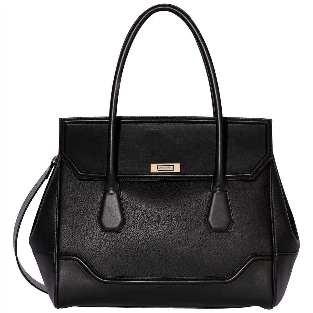 Modalu Hemingway Leather Large Grab Bag Black Modalu Handbags