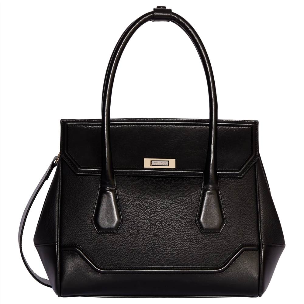 Modalu Hemingway Leather Medium Grab Bag Black Modalu Handbags