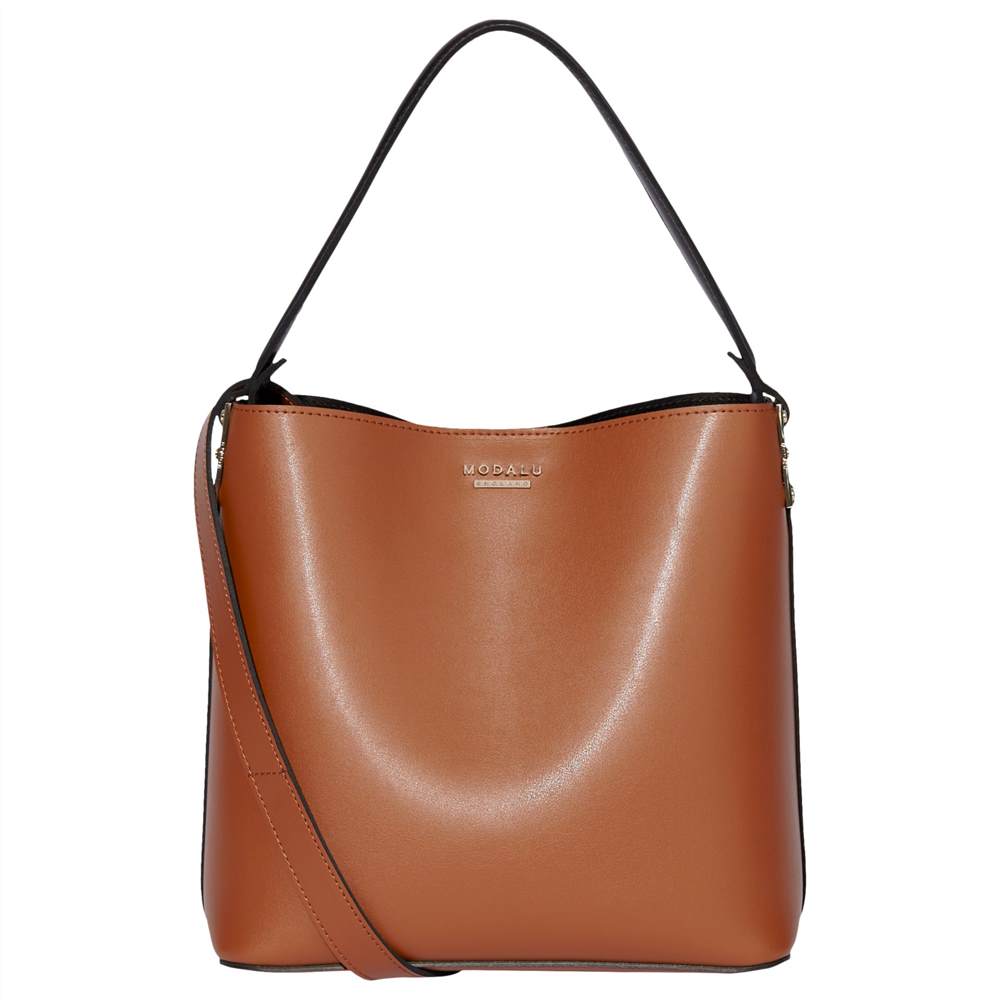 Modalu Imogen Leather Mini Shoulder BagToffee Mix Modalu Handbags