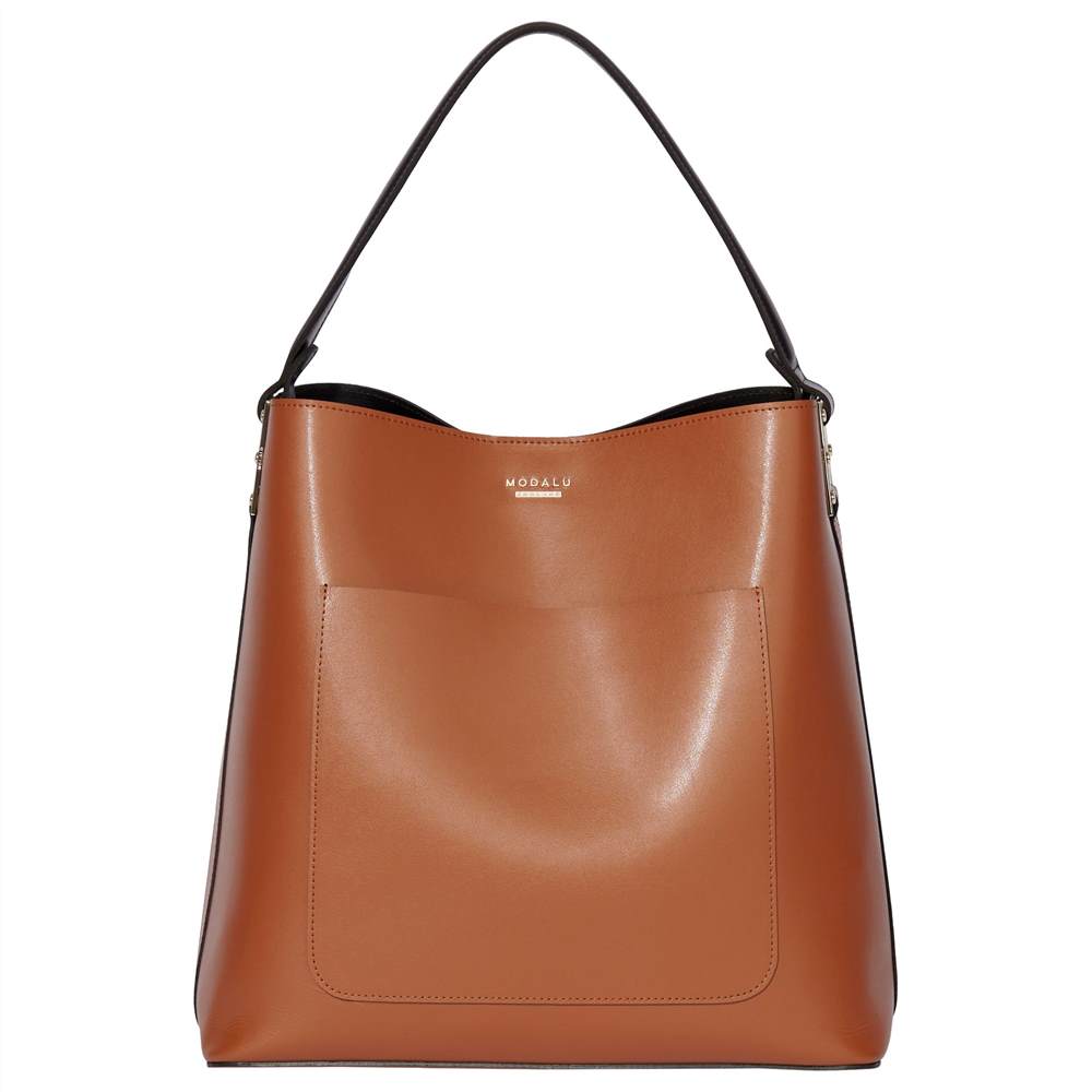 Modalu Imogen Leather Shoulder BagToffee Mix Modalu Handbags