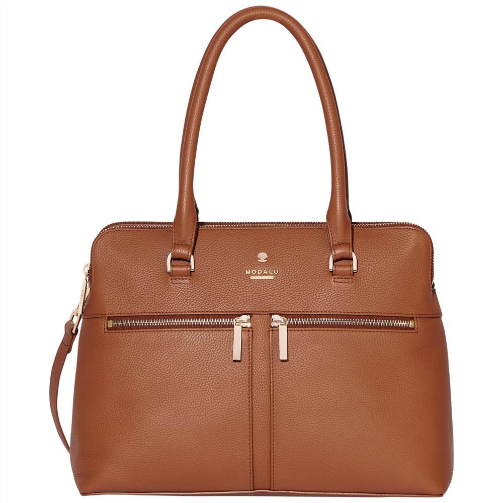 Modalu Pippa Classic Leather Grab BagTan Modalu Handbags