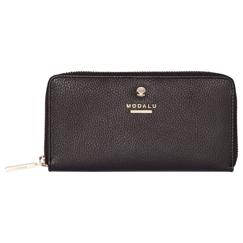 Modalu Pippa Leather Zip Around Wallet PurseBlack Modalu Purses