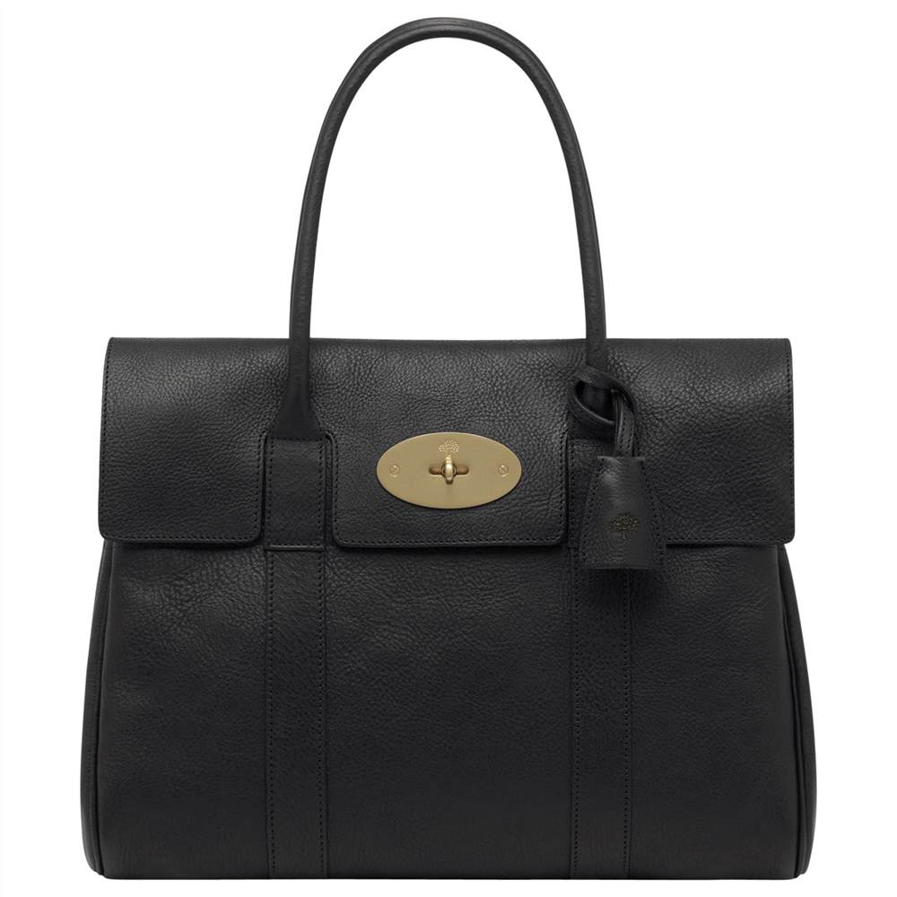 M-London Bayswater Natural Veg Tanned Leather Grab BagBlack M-London Handbags