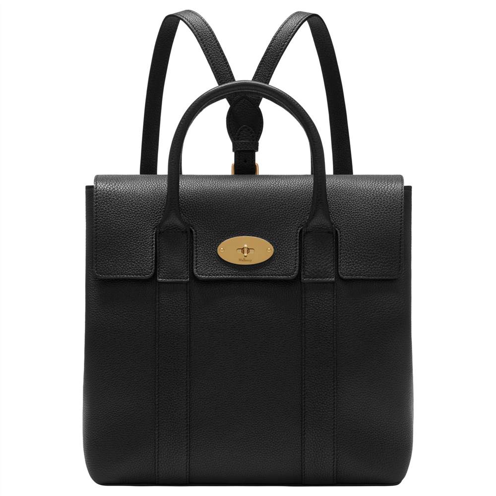 M-London Bayswater Small Classic Grain Leather Backpack Black M-London Handbags