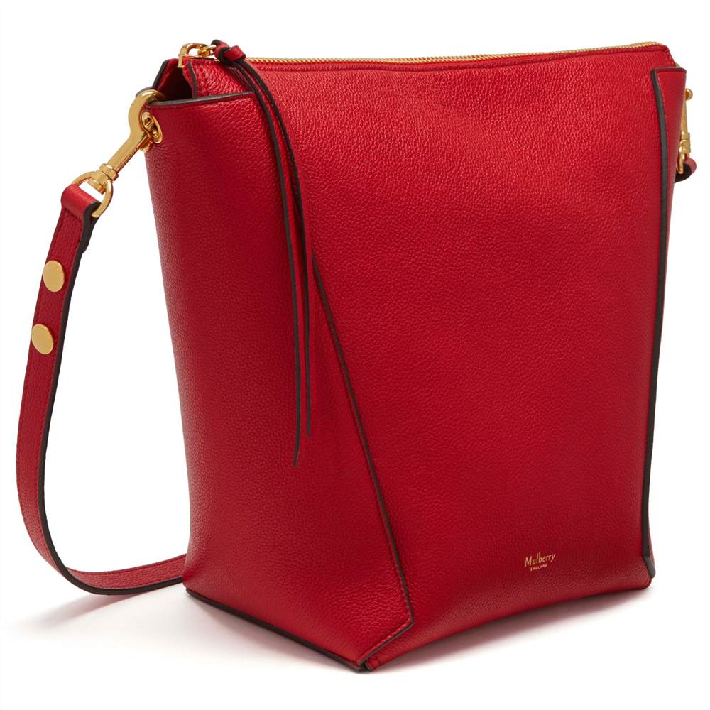 M-London Camden Classic Grain Leather Hobo BagScarlet M-London Handbags