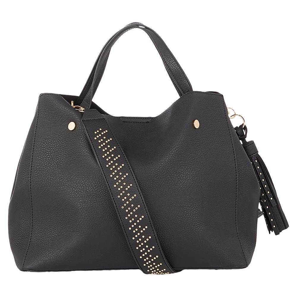 Oasis Harper Strap Detail Tote Bag Black Oasis Handbags