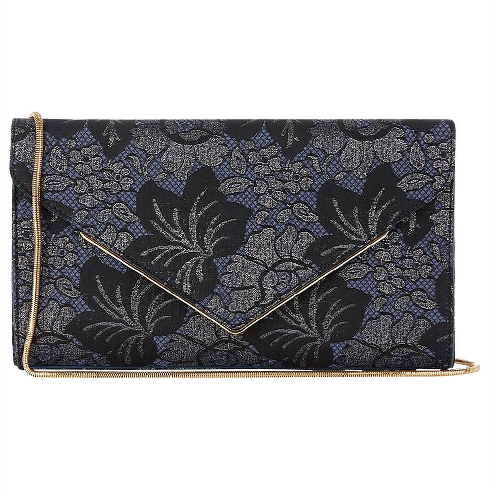 Oasis NTU Jacquard Envelope Clutch Bag Multi Blue Oasis Handbags