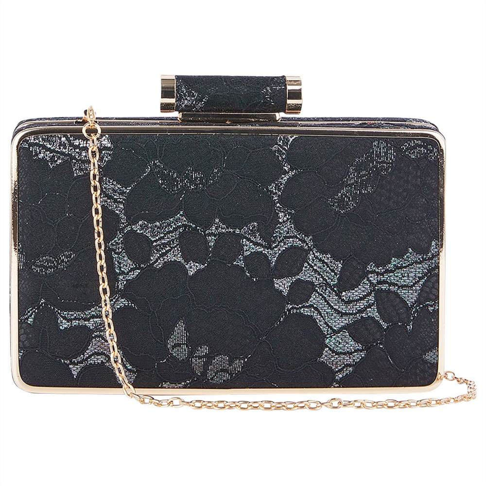 Oasis NTU Lace Box Clutch Bag Multi Black Oasis Handbags