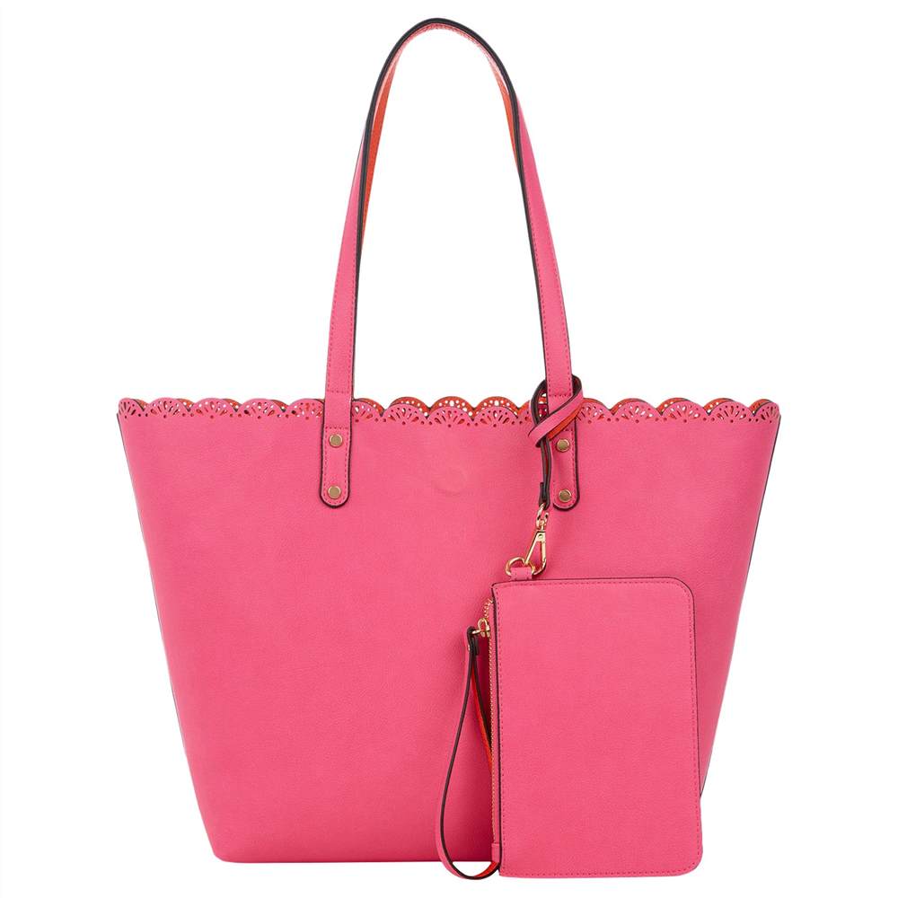 Oasis Skye Scallop Shopper BagMid Pink Oasis Handbags