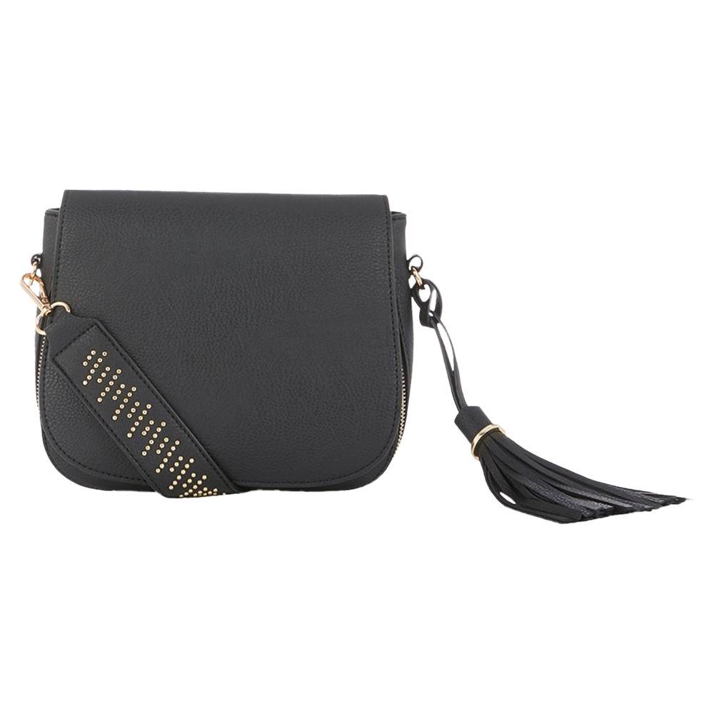 Oasis Victoria Strap Detail Saddle Bag Black Oasis Handbags