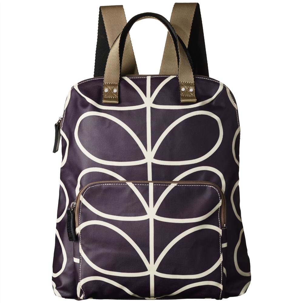 Orla Kiely Matte Laminated Giant Stem Backpack Orchid Orla Kiely Handbags