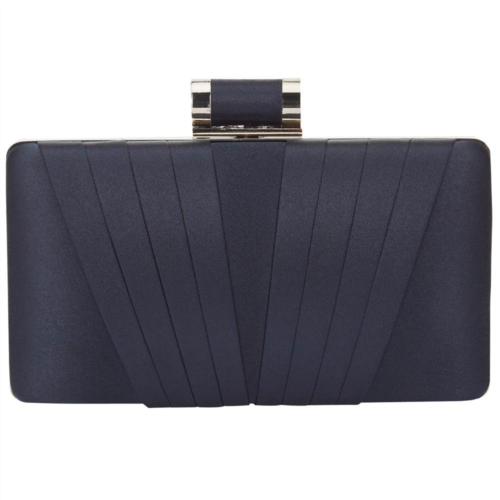 Phase Eight Annie Satin Box Clutch Bag Navy Phase Eight Handbags