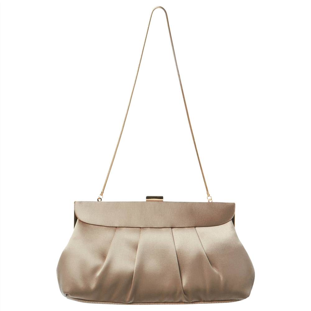 Phase Eight Cara Satin Clutch Bag Latte Phase Eight Handbags