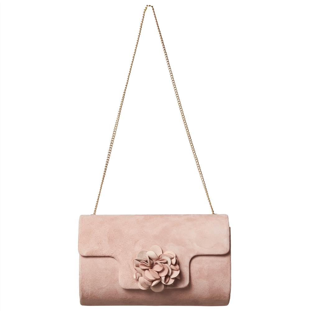 Phase Eight Petal Suede Clutch Bag Rose Phase Eight Handbags