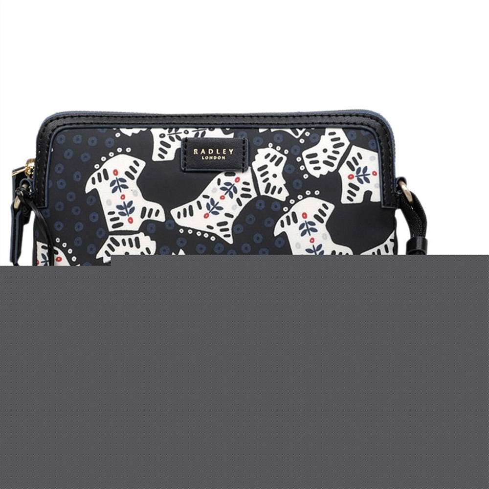 Radbags-London Folk Dog Fabric Small Cross Body Bag Black Radbags-London Handbags